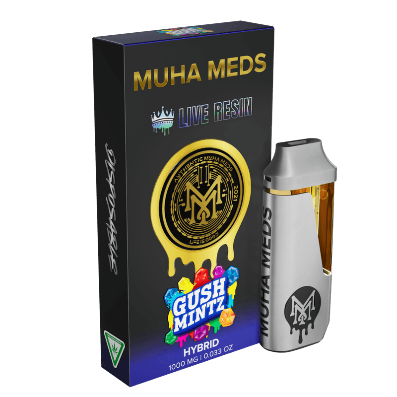 Experience the Ultimate High with Gush Mintz Hybrid 1000mg Live Resin THC! 3 GUSH MINTZ