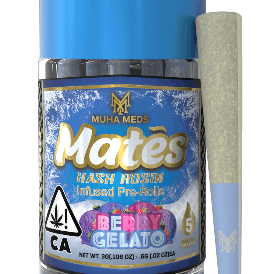 Berry Gelato Hash Rosin Mates Pre-Rolls, 3 Berry Gelato Hash Rosin Mates Pre-Rolls,